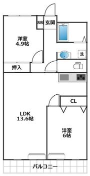 ソーワ豪徳寺マンションの間取り画像