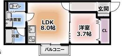 S Apt．門真城垣町の間取り画像