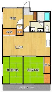 グリーンハイツ第一引野407号の間取り画像