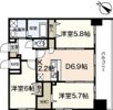 サムティレジデンス平和大通りの間取り画像