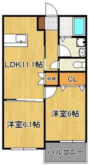 fleur riziere緑ヶ丘の間取り画像