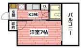 スタジオ長束の間取り画像