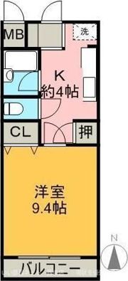 寺田ハイツの間取り画像