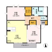 ラフレ仲道 Fの間取り画像