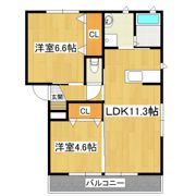 プラテリーアH棟の間取り画像