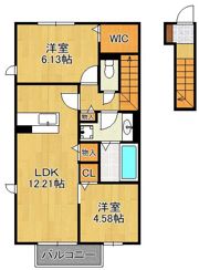 パープルシャイン蒲生の間取り画像