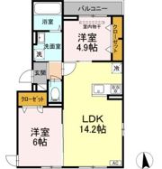 仮）D-ROOM西一之江1丁目の間取り画像