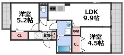 アビーロード巽東の間取り画像
