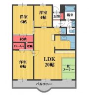 ドルフヤマノウチBの間取り画像