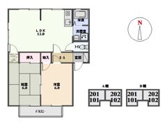 ウィンディア富岡 Aの間取り画像