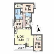 シャトル牛田旭の間取り画像