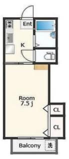シングルハイツ住吉の間取り画像