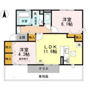 Rioくるま Ⅲの間取り画像