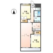 クレスト城勝の間取り画像