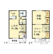 デュープレックス箕面東A・Bの間取り画像