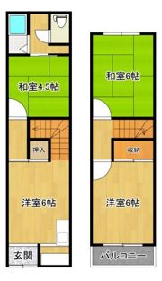東淀川区豊新4丁目 テラスハウスの間取り画像