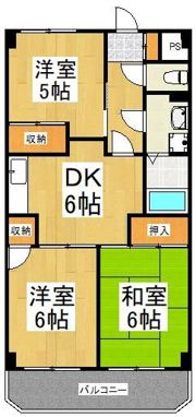 パラシオン五月女の間取り画像