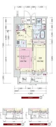 プレサンスOSAKA DOMECITYワンダーの間取り画像