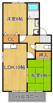 ヴァンベール大浦D棟の間取り画像
