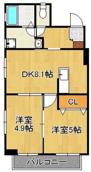 プルーム下到津の間取り画像