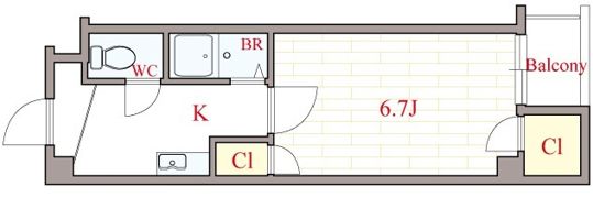 ベルフレージュ北堀江の間取り画像