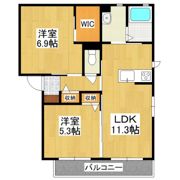 ヴィラ・クレセオA棟の間取り画像