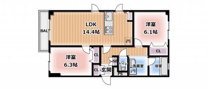 グランシャリオ(香里園)の間取り画像