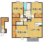 サンヒルズ愛坂 B棟の間取り画像