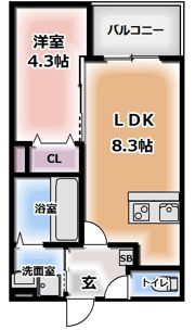 リエート大橋町の間取り画像