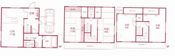 鹿手袋5丁目戸建ての間取り画像