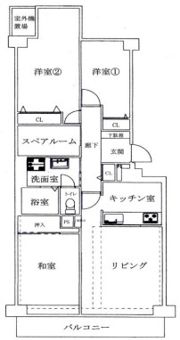 六甲グランドヒルズ2号館の間取り画像