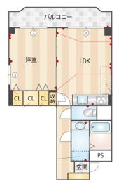 さんくれーる湊川の間取り画像