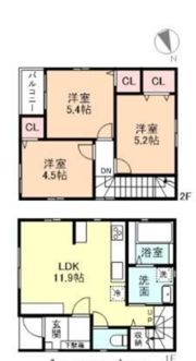 富山市稲荷元町戸建（A邸）の間取り画像