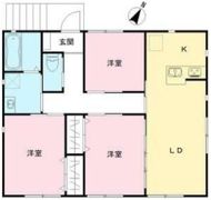 平和が丘戸建貸家の間取り画像