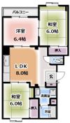 ハピネス西口Ⅱの間取り画像