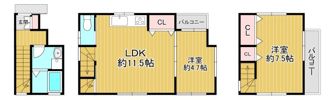 松戸市常盤平陣屋前貸家の間取り画像