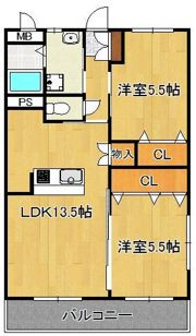 ヒルズ折尾の間取り画像