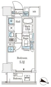 パークアクシス横浜阪東橋の間取り画像