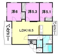 ブライム グッドウェイブ Vの間取り画像