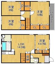 紅梅四丁目戸建の間取り画像
