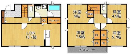 クレイドルガーデン北九州市小倉南区朽網西第5の間取り画像