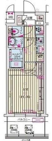 プレサンス京橋GREEN YARDアルミラの間取り画像