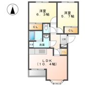 グランディール梶賀Aの間取り画像