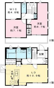 富士見台4丁目戸建貸家の間取り画像