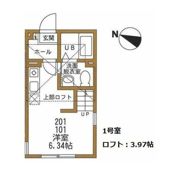 ハーミットクラブハウス鶴見ツクノの間取り画像