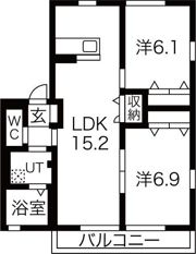ライブオークみのわAの間取り画像