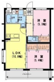 ユーミー多々良B Bの間取り画像