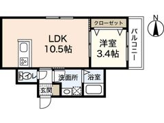 カーサ・バローレ江波二本松の間取り画像