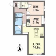 べレオガーデンズ北方Ⅱの間取り画像