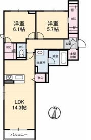セレーノ庭瀬の間取り画像